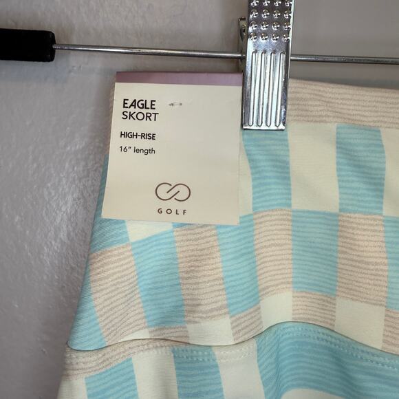 NWT Calia Golf Women's 16" High Rise Geometric Pastel Blue Eagle Skort Sz Small - Picture 3 of 5